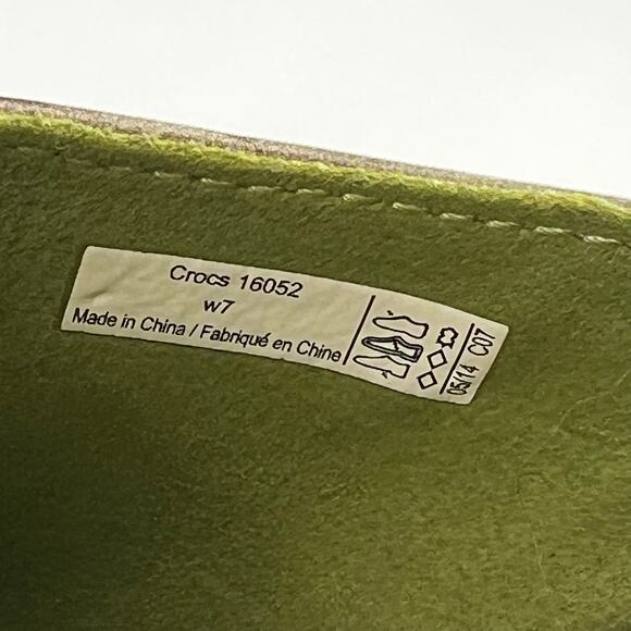 Crocs cobbler leather clogs taupe gray brown slide slip on mules women size 7 - Picture 9 of 9